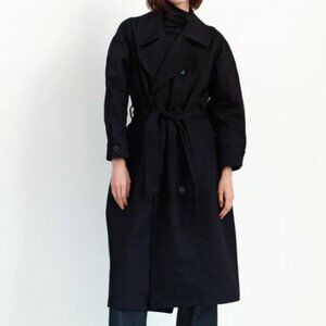 NWT Jesse Kamm Car Coat in Black Japanese Denim, XS/S